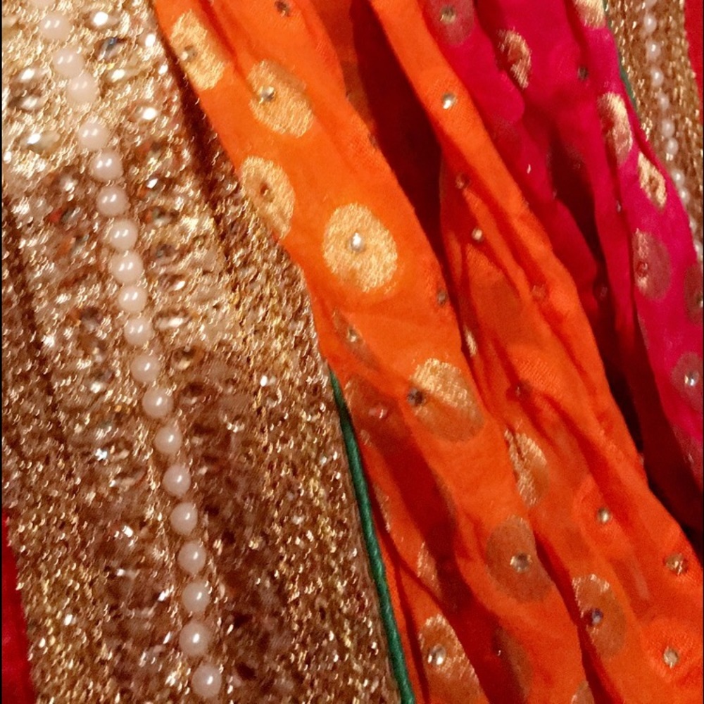Beautiful orange and red Saree(2) - Picture 1 of 6